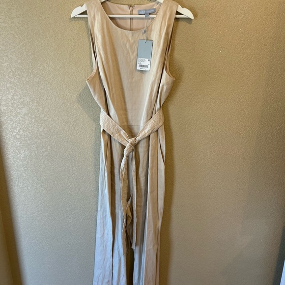 Not for sale- ANTONIO MELANI Size 14 Linen Natural Sleeveless Jumpsuit Wide Leg - Picture 11 of 11